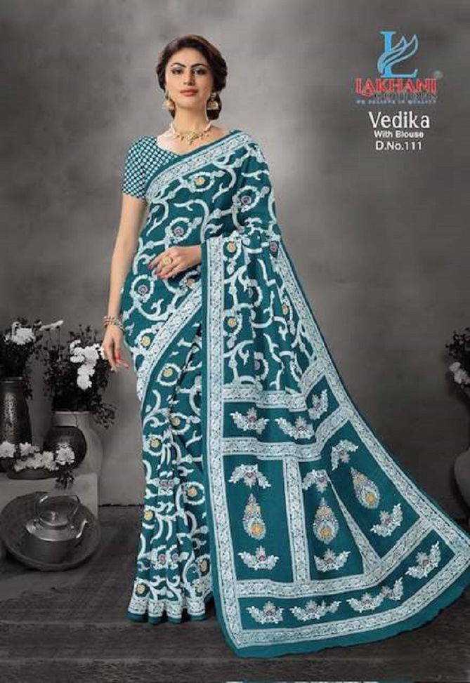 Vedika By Lakhani 108 To 113 Cotton Printed Sarees Wholesale Shop In Surat
